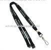 Breakaway Black Tubular Lanyard With Silk-screen White Logo