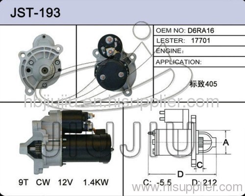 Peugeot auto starter motor