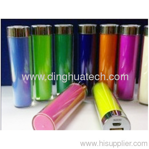 Aluminum alloy/plastic Round Lip Gloss Mobile Power Supply