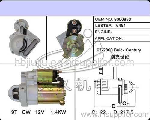 Chevrolet auto starter Buick Century