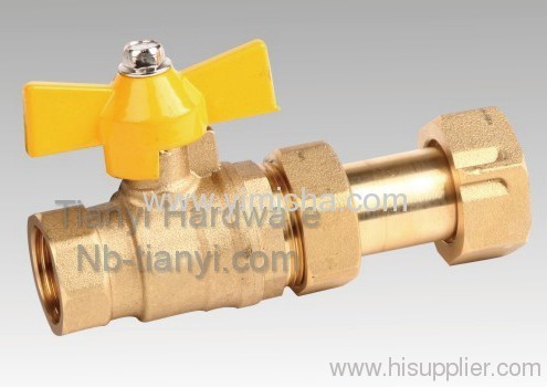 Horizontal Brass Butterfly Handle Ball Valve with Flex Conuedor