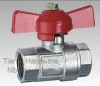 Brass Red Butterfly Handle Two General Formula Hard Seal Ball Valve