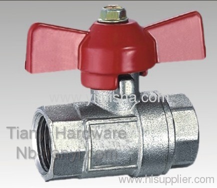 Horizontal Brass Red Butterfly Handle Ball Valve