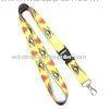 Yellow Heat Transfer Print Lanyard , Custom Logo 20mm * 900 mm