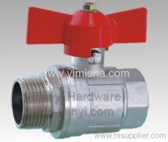 Horizontal Brass Red Butterfly Handle Hard Seal Ball Valve