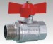 Horizontal Brass Red Butterfly Handle Hard Seal Ball Valve