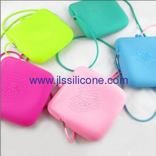 Candy color silicone shopping shoulder bag