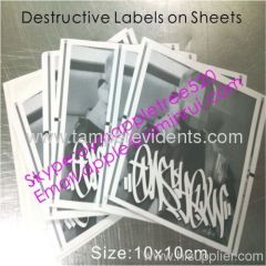 Custom Big Size Fragile Eggskin Labels,Destructive Tamper Proof Sticker with UV inks,Make Your Own Security Stickers