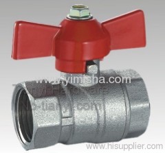 Brass Red Butterfly Handle Hard Seal Ball Valve