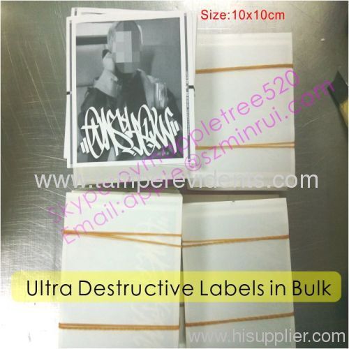 Self Adhesive Destructive Sticker for Outdoor Use