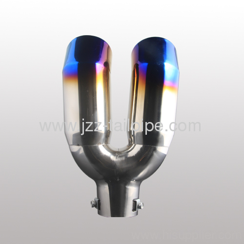 Rusia Asia hot sell universal stainless steel blue dual auto muffler tail