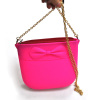 Fashion silicone shopping bag with metal shoulder belt