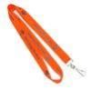 Orange Swivel J Hook Flat Polyester Lanyard For Association , Union