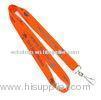 Orange Swivel J Hook Flat Polyester Lanyard For Association , Union