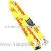 Yellow Flat Polyester Lanyard Silk Screen Printing School Lanyards