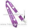 Purple Nylon Neck Strap , Silk Screen Printed Company ID Holder Lanyard