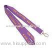 Promotional Purple PET Lanyard With Metal Egg Hook , 900 x 20mm