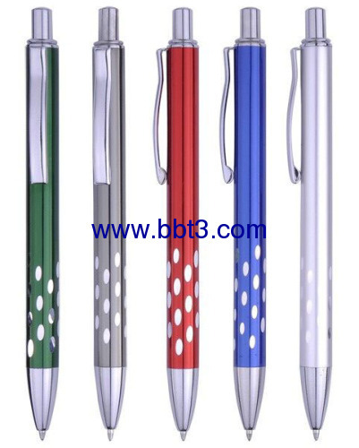 Promotional aluminum barrel ballpen with metal clip