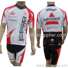 Polyester Sublimated Cycling Wear Cycle Jersey And Bib Shorts With Full Front Zip