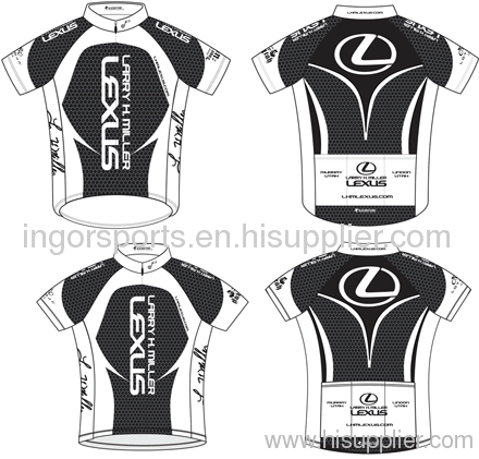 Full Zipped Sublimation Cycling Wear Lexus Short Sleeve Jersey For Bike Team