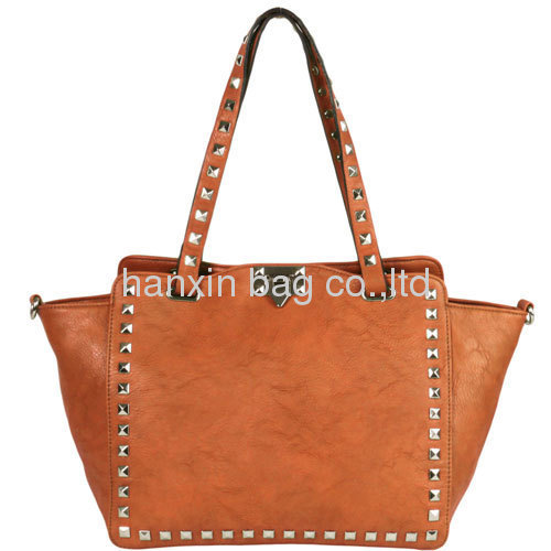 PU Studded Shoulder Tote