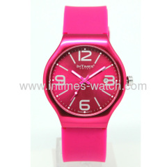 Silicone bracelet Aluminum Case Swiss Movt Intimes brand quartz watch