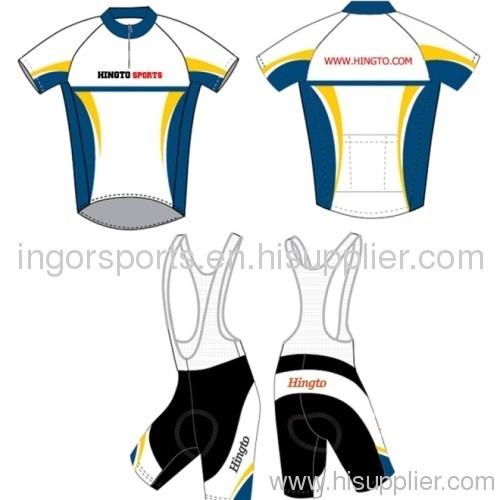 short-sleeved Sublimated Cycling Wear, Biking Jersey and Bib Shorts Cool Dry