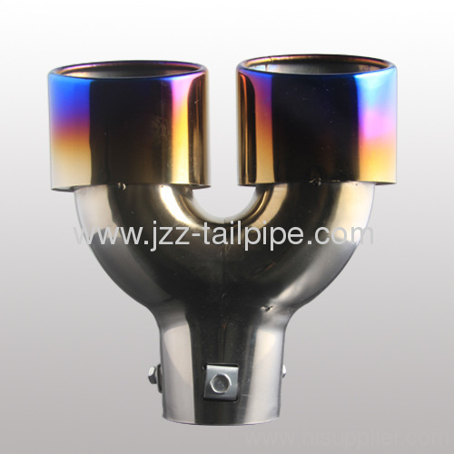 Stainless steel universal dual blue car tail throat