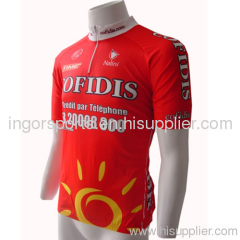 Red Sublimated Team Uniforms Sports Shirts, Cycling Wear Bike Jerseys