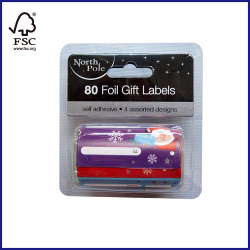 Foil Gift Labels with Assorted Designs in PVC box