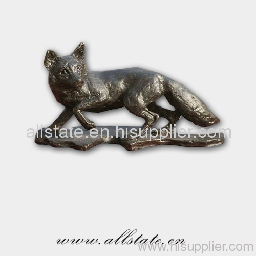 Wolf cast bronze sculpture