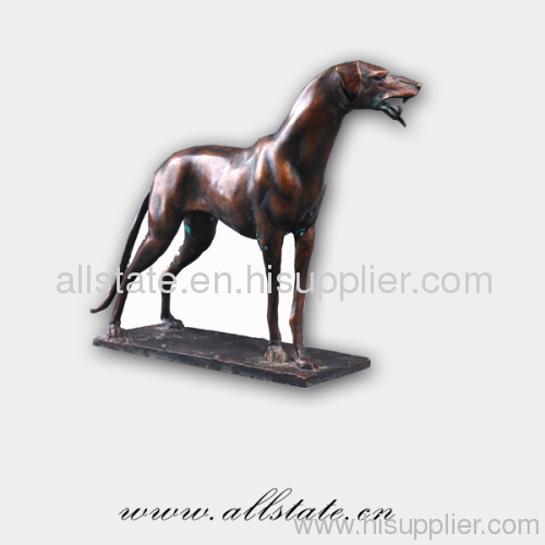 Large African Bronze Dog Sculpture