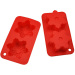 Snowflake shaped silicone muffine cake baking pan with 2 cups