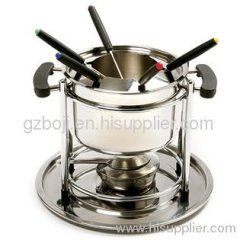 High quality 10 pieces stainless steel fondue set cookware set