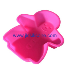 Small snowman shaped silicone cake baking mold of Christmas bakeware