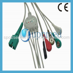 MEK One piece 5-lead ECG Cable with leadwires