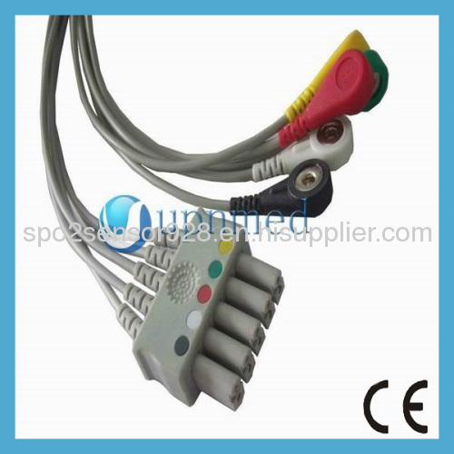 Siemens 3 lead/ 5 lead ECG cable with leadwires