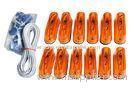 12pcs Amber Running Board Light Kit oval , T10 DC 12V / 5W