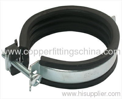 Stainless steel hose clamp with rubber