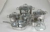 Stainless steel cookware set with lid square shape