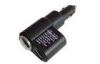 12V Dual usb car charger cigarette lighter adapter , Black and ABS