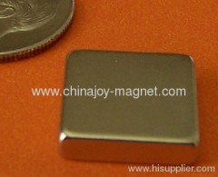 Rare Earth Magnets N45 1/2 in x 1/2 in x 1/8 in Neodymium Block