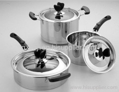 High quality mirror fnishing stainless steel cookware set