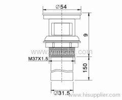 YIMISHA Brass Chrome Plated Waste Drain