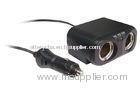 12 Volt DC Dual Car Cigarette Socket Adapter Black for Vehicle / Boat / vans