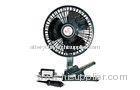 8 Inch Oscillating Car Fan , Metal + Plastic DC 12V / 24V With Clip