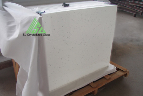 Spotted White crystallized glass tile