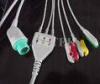 One-piece 3 Leads L & T Ecg Cable Patient , Monitor TPU Cable