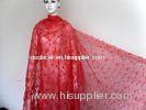 Red Handcut Guipure Lace Fabric Organza For Ladies / Girls Party