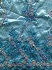 Light Blue Chiffon Sequin Embroidered Fabric For Girls Skirts